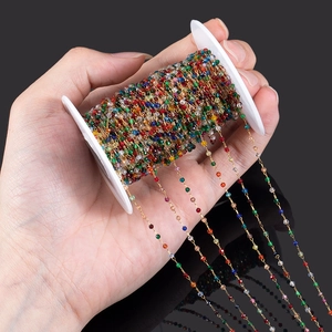 Bunte facettierte Kristallperlenkette auf Spule für DIY-Schmuck und Halsketten