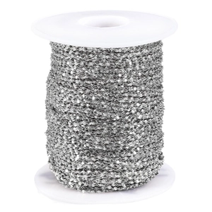 Bobine de chaîne en acier inoxydable argenté pour la création de bijoux DIY et de colliers