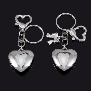 Mirror Polished Heart Keychain For Women Silver Pink Bowknot Flower Star Artificial Pearl Charm For Bag Phone Case Decoration Jewelry