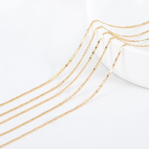 Polished 1.5mm stainless steel gold wafer chain links for DIY minimalist jewelry making