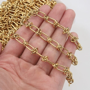 Chaîne à Maillons à Nœuds en Acier Inoxydable pour DIY Bijoux Création Hip Hop Collier Bracelet Or Argent Noir