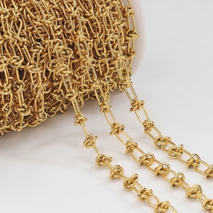 Chaîne à nœuds en acier inoxydable doré sur rouleau pour la création de bijoux DIY