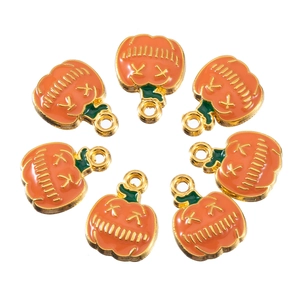Alloy Halloween Enamel Charms Pumpkin Bat Witch Skeleton Drip Oil Pendants For DIY Bracelet Necklace Jewelry Making Accessories