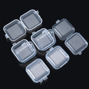 Clear Plastic Square Storage Box Transparent PP Jewelry Earring Organizer Mini Components Packing Box With Lid