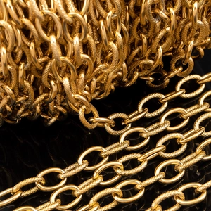 Gouden ovale reliëf schakelketting van roestvrij staal voor DIY sieraden maken