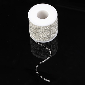 Ασημένιο καρούλι αλυσίδας O-link για DIY κατασκευή κοσμημάτων με επίστρωση 18k