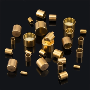 Stainless Steel Cord End Cap Gold Plated Cylindrical Leather String Buckle Connector DIY Jewelry Making Findings