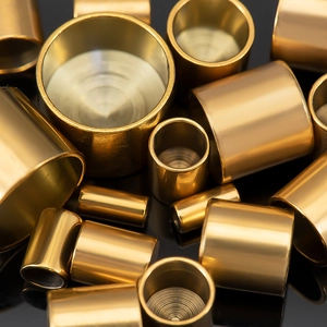 Polished 18k gold stainless steel cord end caps for DIY jewelry necklace making