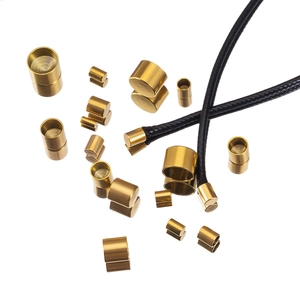 Various sizes of 18k gold stainless steel end caps for leather cord jewelry DIY