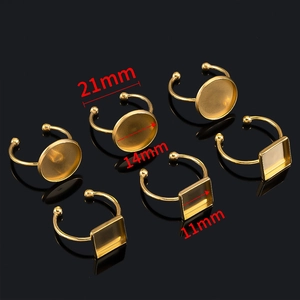 Bases de anillo ajustables de acero inoxidable dorado con biseles redondos y cuadrados