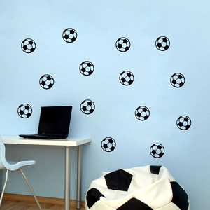 Removable PVC Football Wall Stickers For Kids Room Bedroom Background Decor DIY Black Soccer Ball Wall Decal For Home Decoration