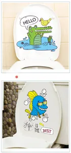 Détail d'autocollants de toilette imperméables animaux marins avec poisson et crocodile