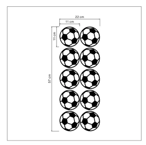 Soccer ball wall stickers set with 11cm individual decals for kids bedroom decor