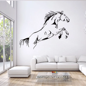 Modern Minimalist Jumping Horse Silhouette Wall Sticker Removable PVC Waterproof Animal Decal For Living Room Bedroom Home Decor