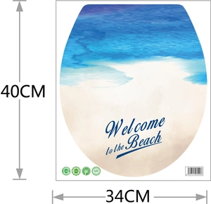 Detailed view of the Welcome to the Beach ocean theme decal measuring 40cm by 34cm