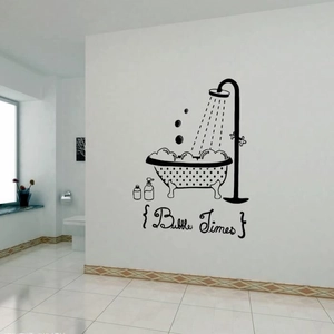Waterproof PVC bathroom wall sticker featuring Bubble Times bathtub and bubbles design