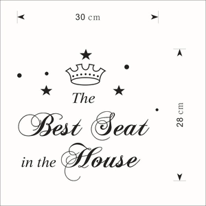 Minimalistischer Wandaufkleber 'The Best Seat in the House' mit Krone 30x28cm