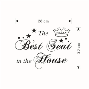 The Best Seat in the House Wandtattoo mit Krone und Sternen, 28x20cm Bad Aufkleber