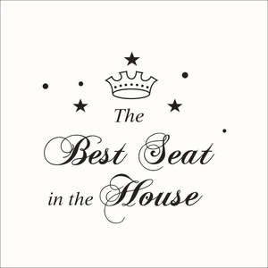 Detailansicht Wandaufkleber The Best Seat in the House mit Krone und Sternengrafik