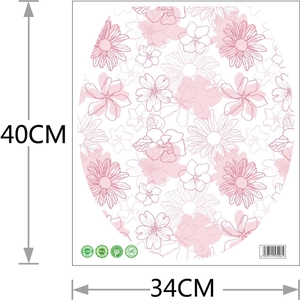 Pink floral PVC sticker dimensions 40x34cm for toilet cover or furniture decoration