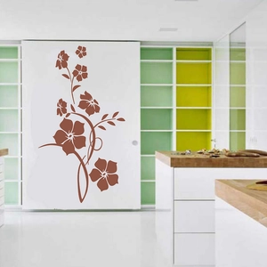 Classic black floral vine wall sticker for bedroom and modern kitchen decoration