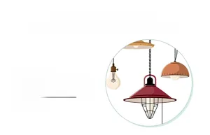 Detailed close-up of retro industrial chandelier wall stickers with vibrant colors