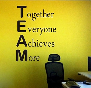 Team Together Everyone Achieves More Motivierende Wandtattoo Wasserdicht PVC Schriftzug Aufkleber Für Büro Arbeitszimmer Deko