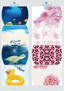 Waterproof PVC Toilet Lid Sticker Decal Removable Cartoon Animal Sea Turtle Ocean Beach Floral Pattern Bathroom Decor