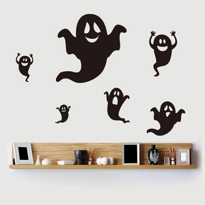 Halloween ghost wall stickers in black PVC for creative living room and bedroom decor