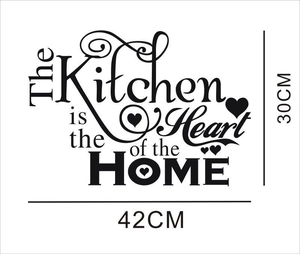 Decorative Kitchen is the Heart of the Home wall sticker with heart and vine motifs