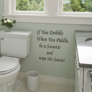 Humorous Quote PVC Waterproof Toilet Sticker Funny Removable Wall Decal Bathroom Sign For Toilet Seat Decoration 23x23cm