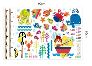 Dettagli dell'adesivo murale metro bimbi oceano cartone con dimensioni 90x60cm