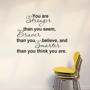 Motivational You Are Stronger wall sticker for living room and bedroom decor
