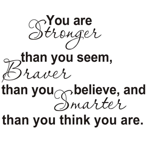 You Are Stronger inspirational wall sticker for bedroom and living room decor