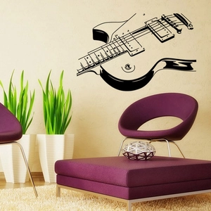 Modern electric guitar wall decal sticker for music room or living room wall decor