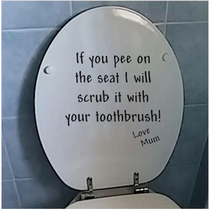 Sticker de toilette humoristique If you pee on the seat avec message Love Mum