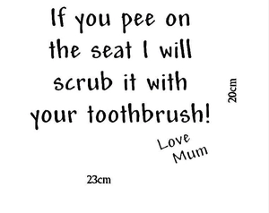 Sticker WC humoristique If You Pee On The Seat avec texte Love Mum pour salle de bain