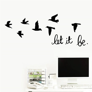 Let It Be Birds Silhouette PVC Wall Sticker Modern Minimalist Black Vinyl Wall Decal For Living Room Bedroom Decoration