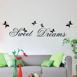 Adesivo da Parete Farfalla Sweet Dreams Impermeabile Rimovibile in PVC Decalcomania per Camera da Letto Soggiorno Modern Home