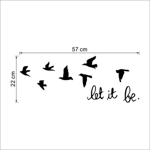 Let It Be bird silhouettes wall decal set for living room decor 57x22cm sticker