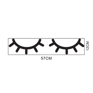 Detailed size specification for sleep eye eyelash wall sticker 57cm wide and 12cm high