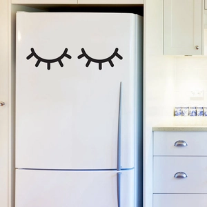 Minimalist Black Eyelash Wall Stickers PVC Waterproof Removable Sleepy Eyes Door Decals For Nursery Bedroom Home Decor
