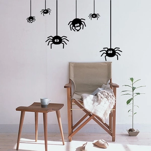 Halloween Cartoon Spider Wall Stickers Waterproof PVC Removable DIY Scary Cute Spider Decal For Home Party Decor