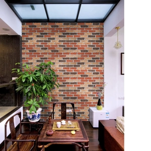 Retro Mixed Color Brick Pattern 3D Self Adhesive Wallpaper PVC Decorative Wall Sticker For Living Room Bedroom Interior Decor