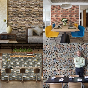 3D Faux Rock Brick Wallpaper Self Adhesive Waterproof PVC Wall Sticker For Living Room Bedroom Background Home Decor