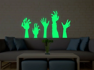 Glow in the dark Halloween monster hand wall stickers for bedroom decor