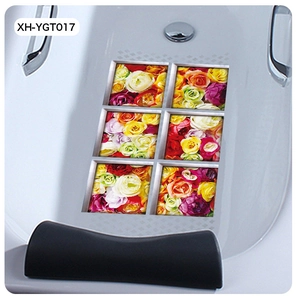 Waterproof 3D rose flower self-adhesive bathtub wall stickers set of 6 pieces