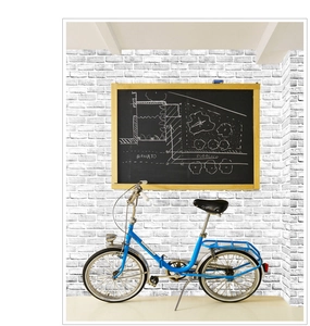 Texture dettagliata della carta da parati autoadesiva a mattoni 3D bianchi moderna