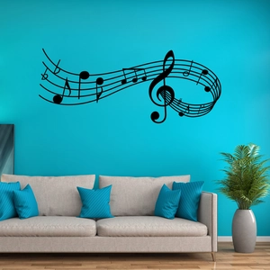 Adesivi murali con note musicali creative per decorazione moderna del soggiorno