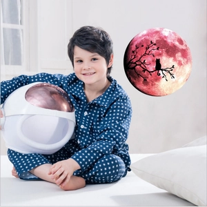 Navy blue star pattern children's pajama set featuring astronaut theme cotton sleepwear